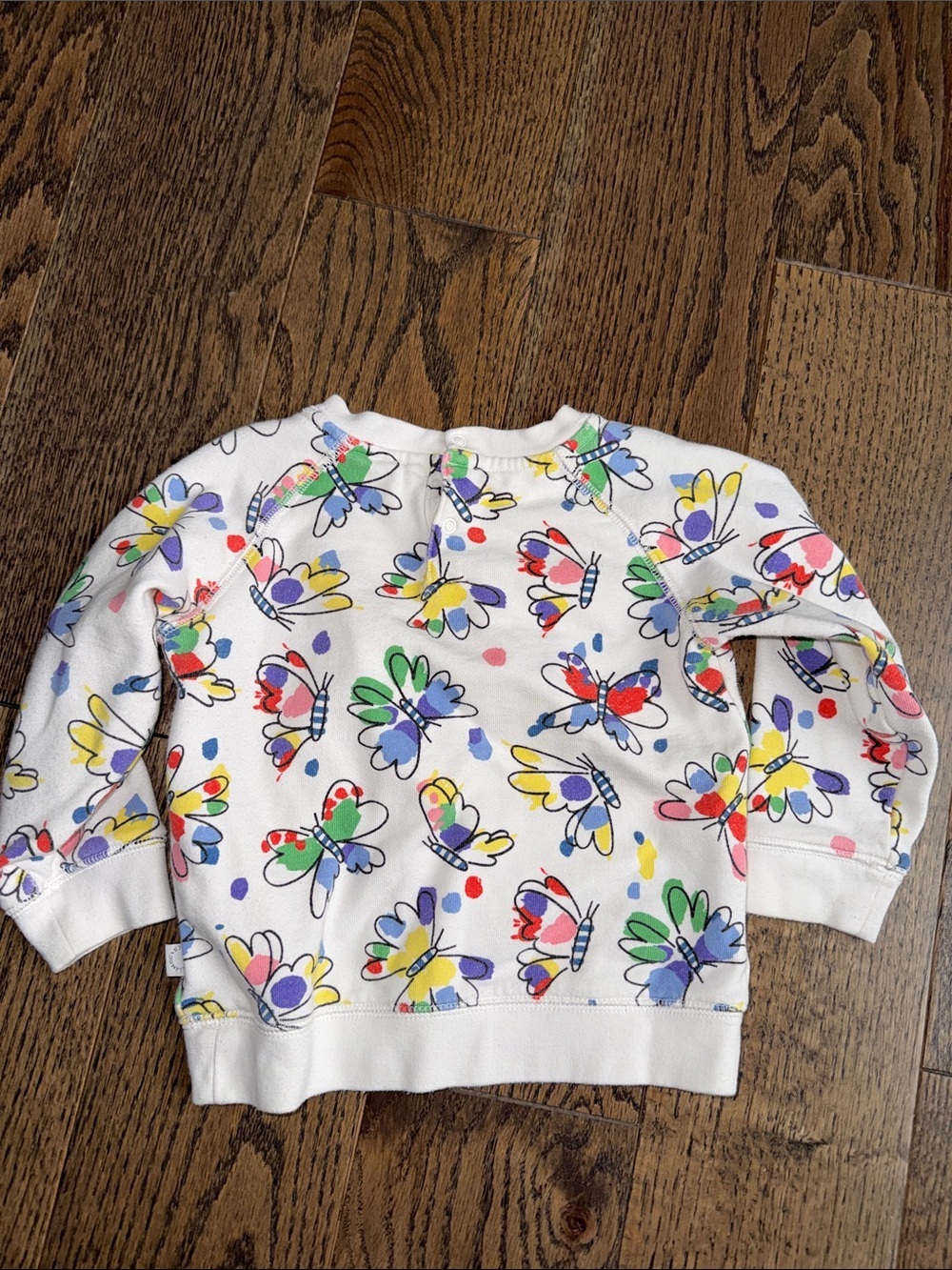 Stella McCartney Kids Cream Sweatshirt Multicolor Floral Motif butterfly 24month - Picture 8 of 14